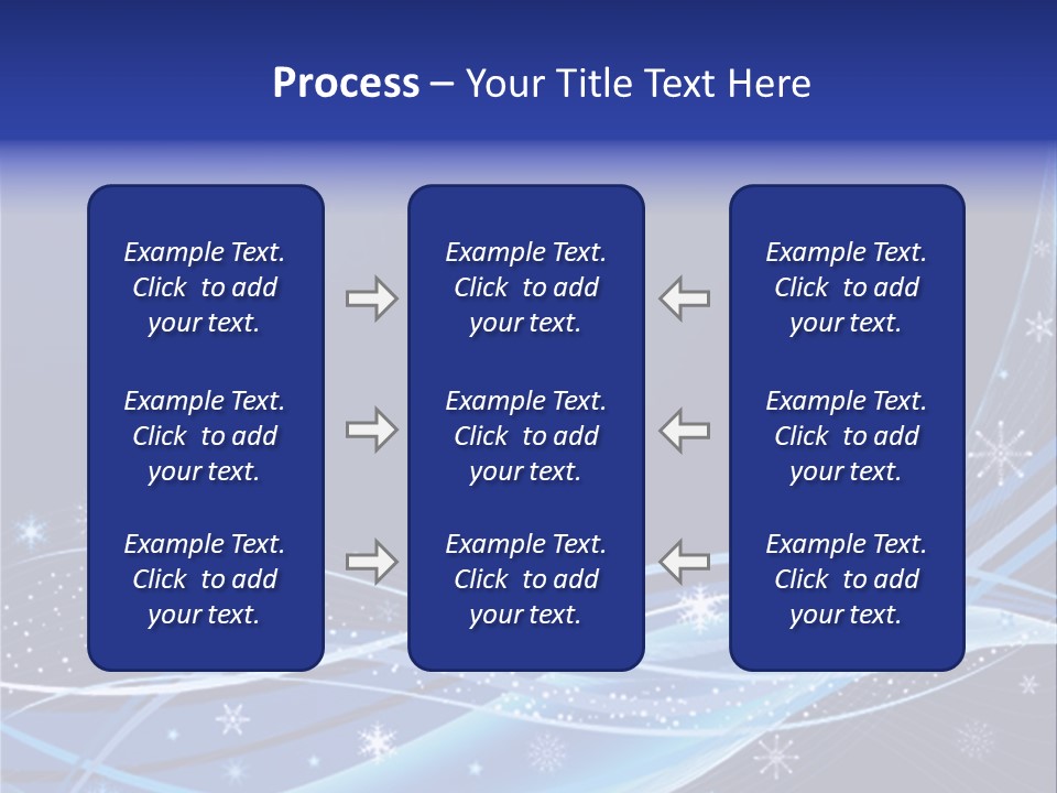 A Blue Background With Snowflakes And Stars PowerPoint Template
