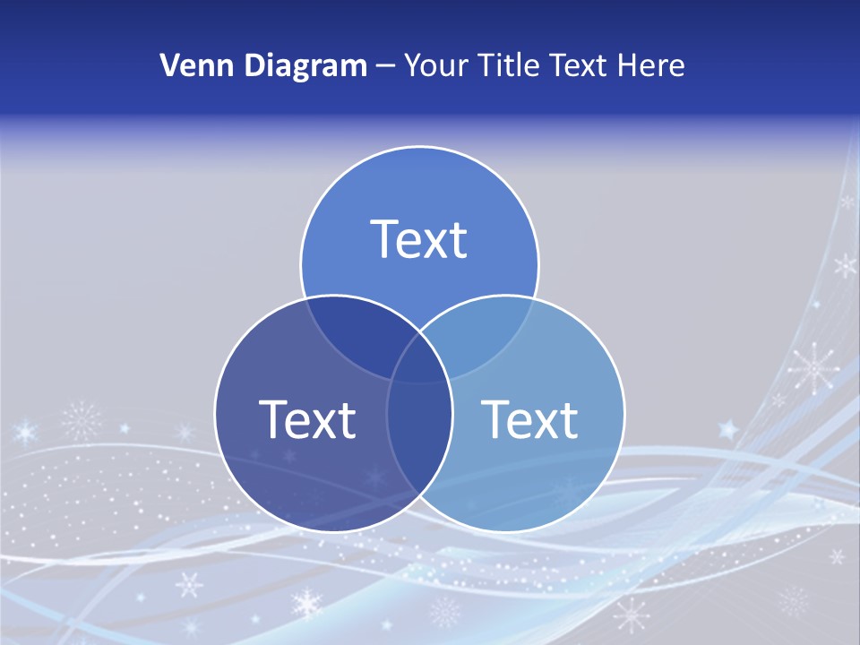 A Blue Background With Snowflakes And Stars PowerPoint Template