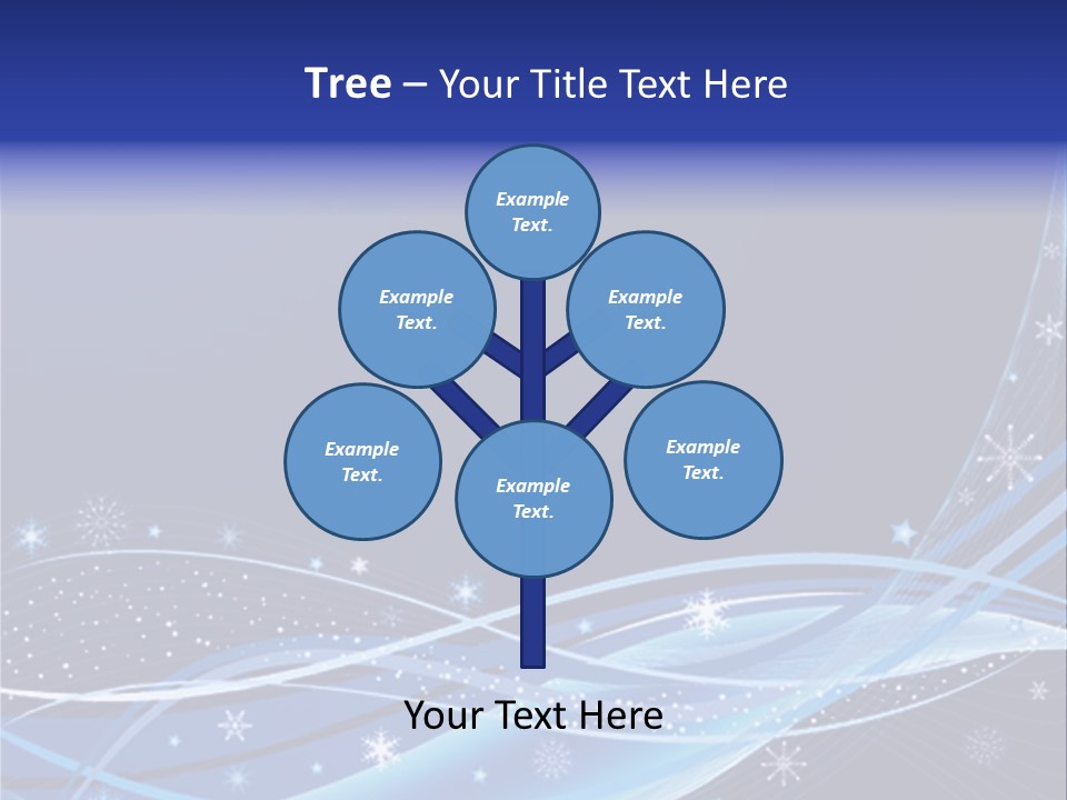 A Blue Background With Snowflakes And Stars PowerPoint Template