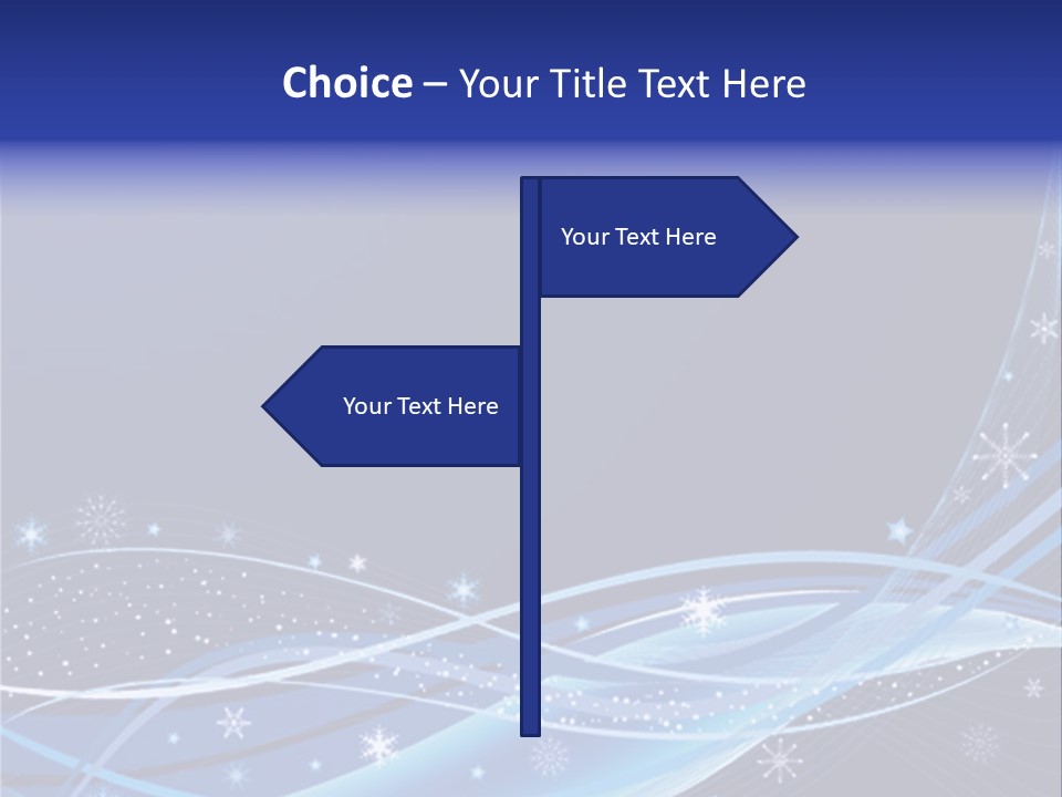 A Blue Background With Snowflakes And Stars PowerPoint Template