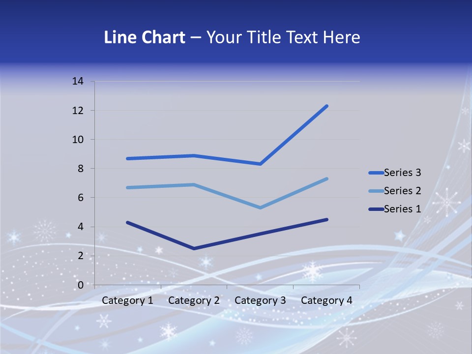 A Blue Background With Snowflakes And Stars PowerPoint Template