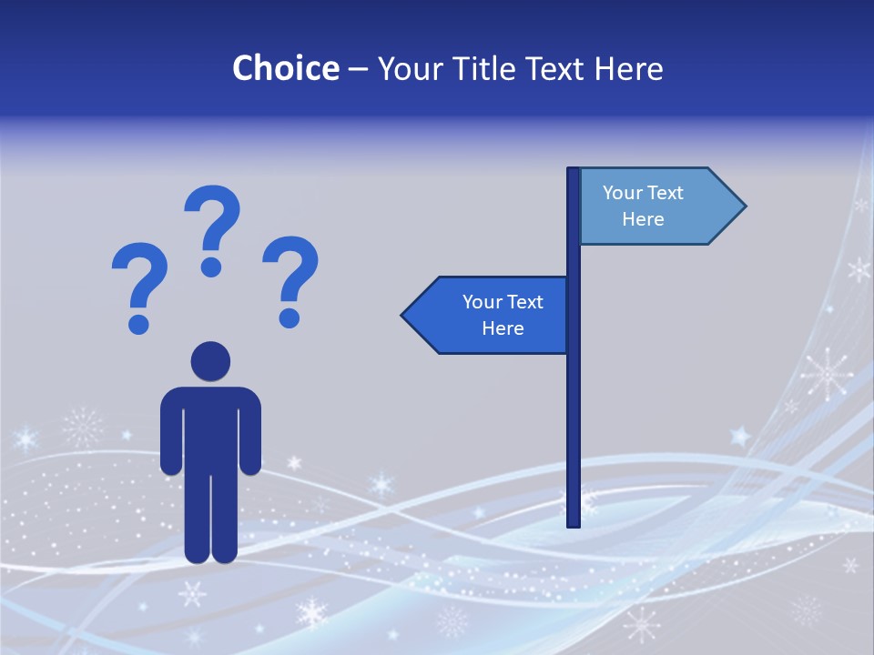 A Blue Background With Snowflakes And Stars PowerPoint Template