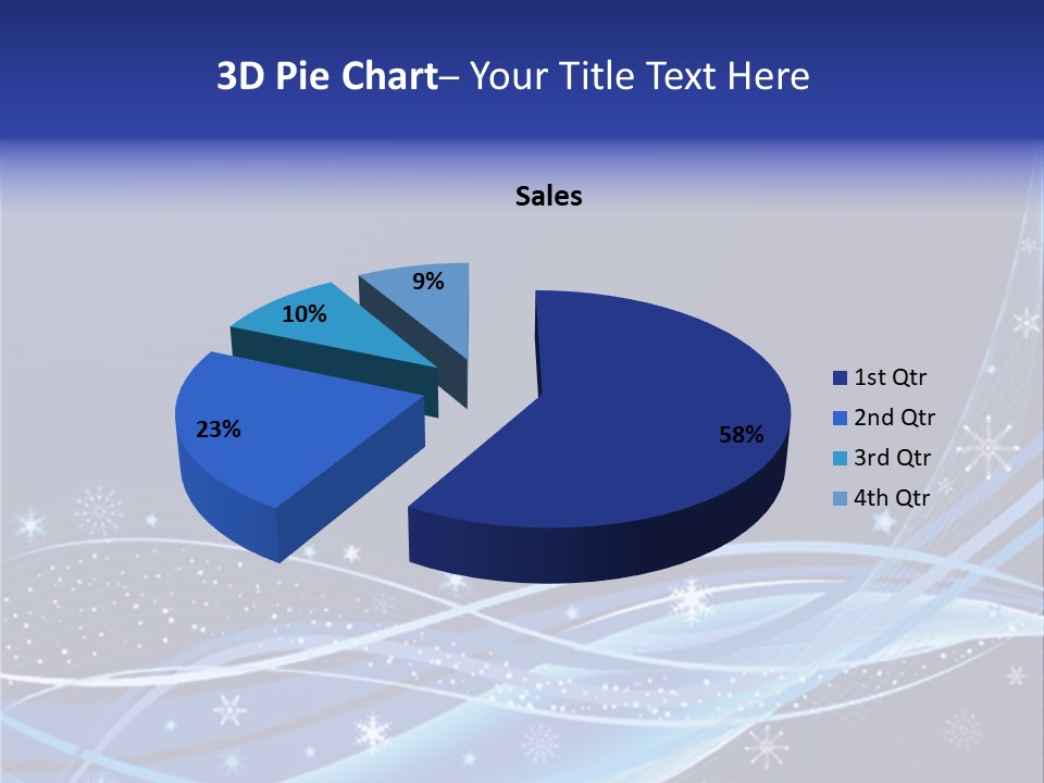 A Blue Background With Snowflakes And Stars PowerPoint Template