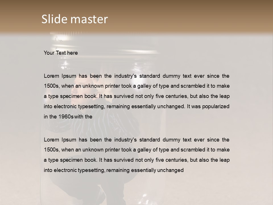 A Man In A Glass Jar With His Hand On His Head PowerPoint Template