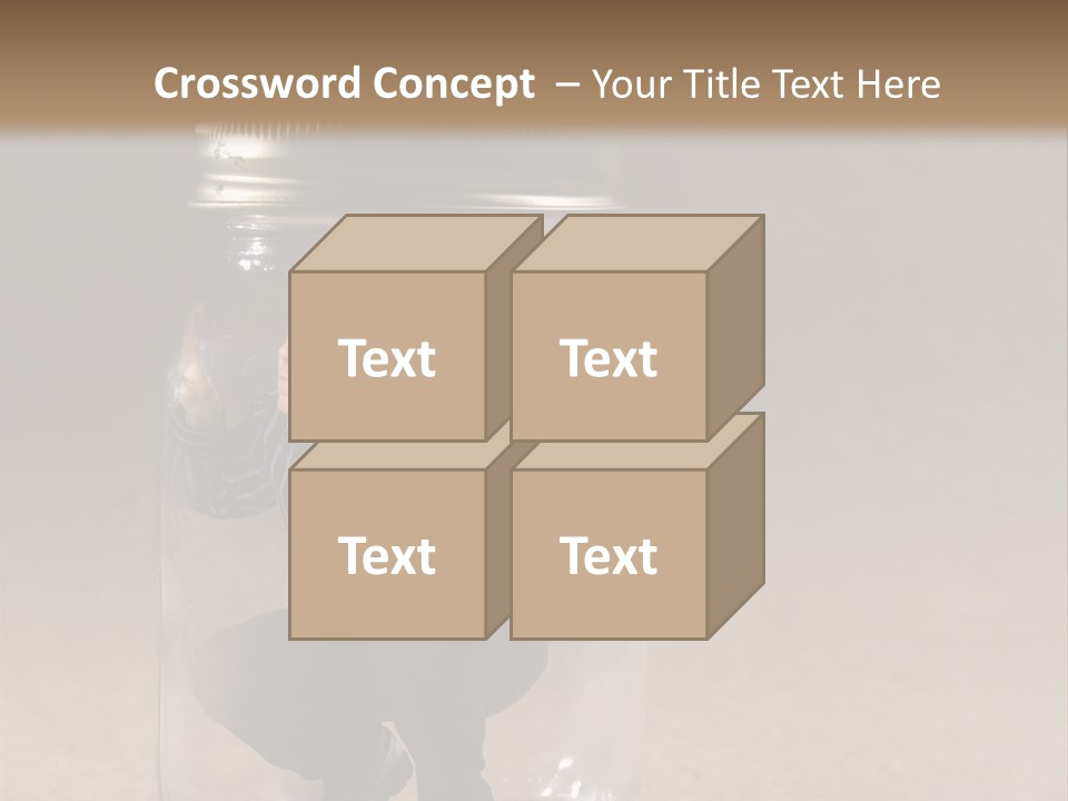 A Man In A Glass Jar With His Hand On His Head PowerPoint Template