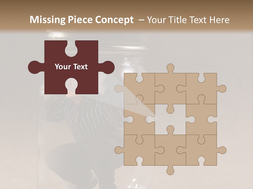 A Man In A Glass Jar With His Hand On His Head PowerPoint Template