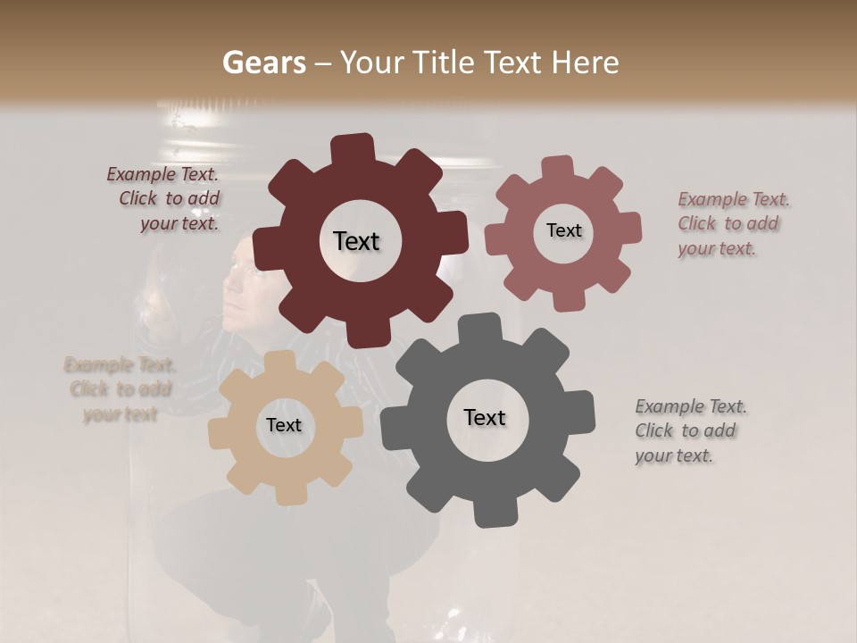 A Man In A Glass Jar With His Hand On His Head PowerPoint Template