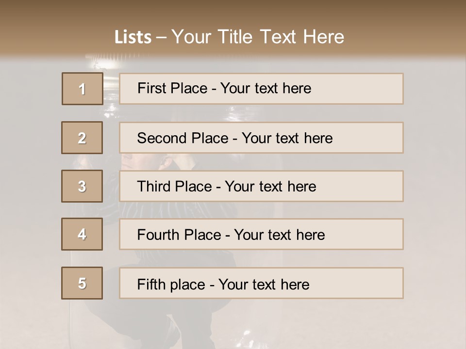 A Man In A Glass Jar With His Hand On His Head PowerPoint Template