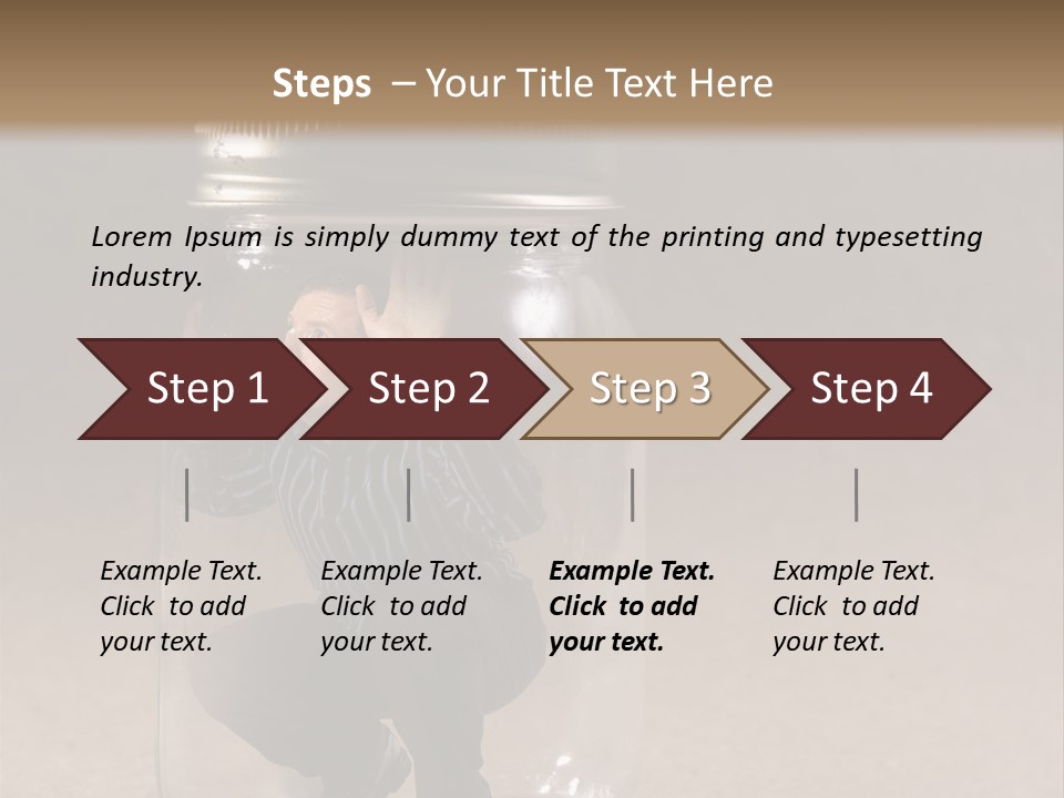 A Man In A Glass Jar With His Hand On His Head PowerPoint Template