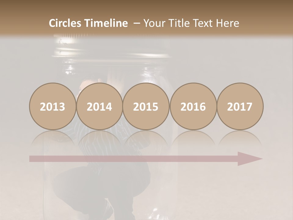 A Man In A Glass Jar With His Hand On His Head PowerPoint Template