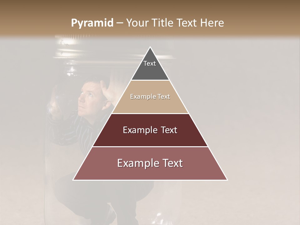 A Man In A Glass Jar With His Hand On His Head PowerPoint Template