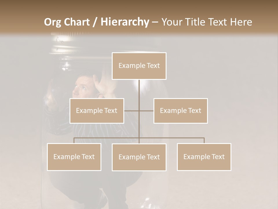 A Man In A Glass Jar With His Hand On His Head PowerPoint Template