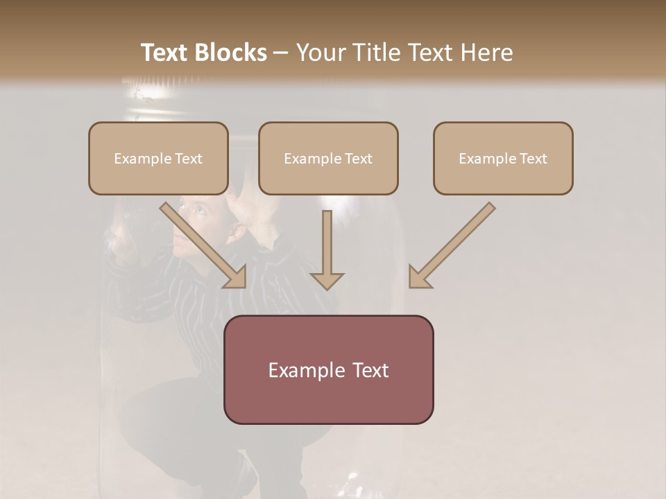 A Man In A Glass Jar With His Hand On His Head PowerPoint Template