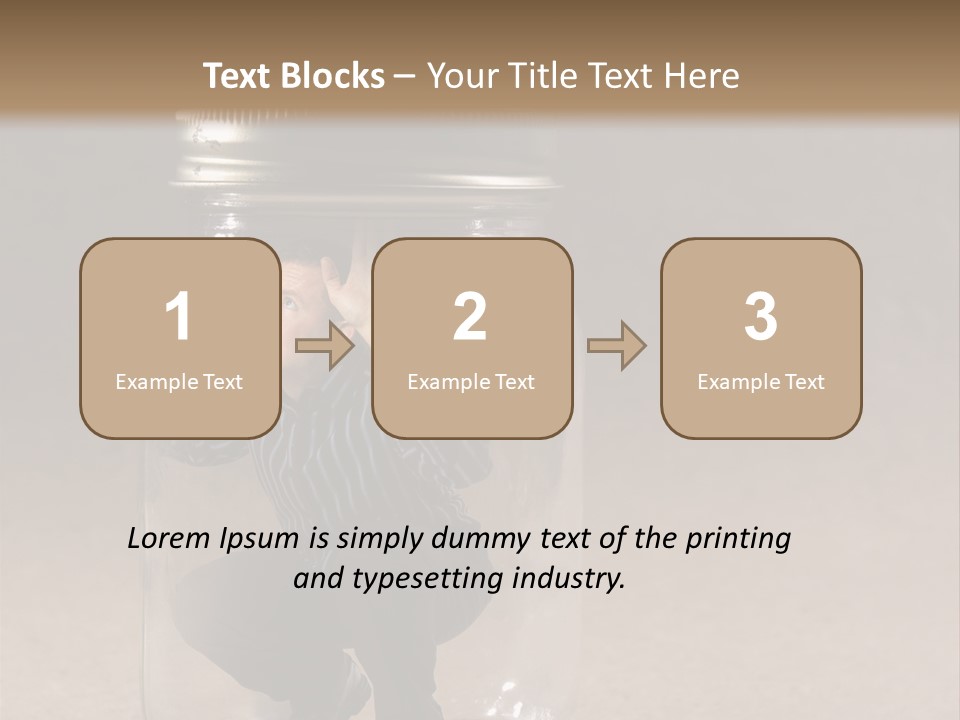 A Man In A Glass Jar With His Hand On His Head PowerPoint Template