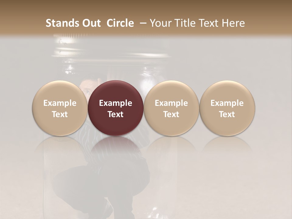 A Man In A Glass Jar With His Hand On His Head PowerPoint Template