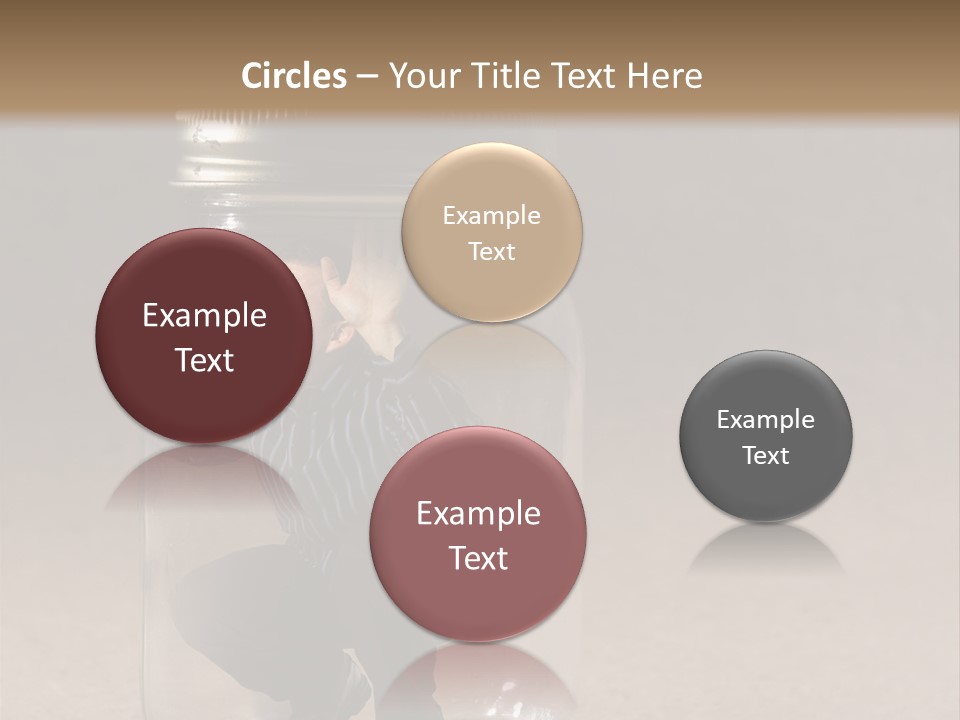 A Man In A Glass Jar With His Hand On His Head PowerPoint Template