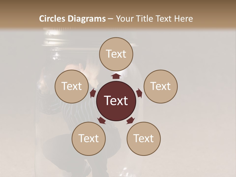 A Man In A Glass Jar With His Hand On His Head PowerPoint Template