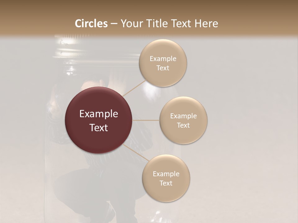 A Man In A Glass Jar With His Hand On His Head PowerPoint Template