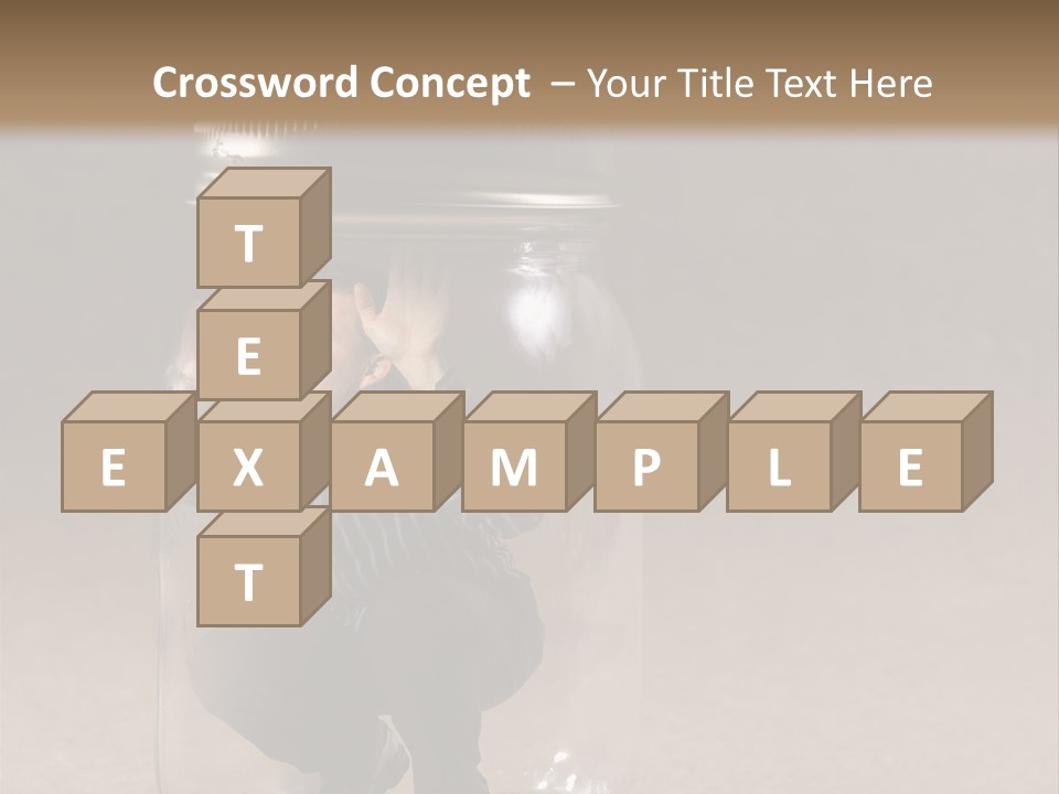 A Man In A Glass Jar With His Hand On His Head PowerPoint Template