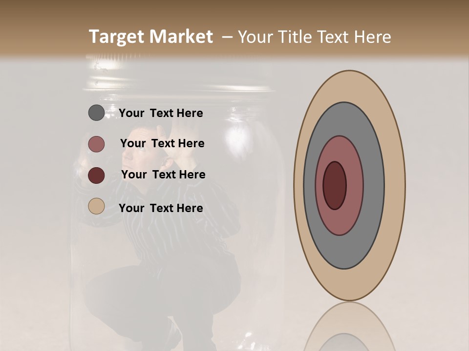 A Man In A Glass Jar With His Hand On His Head PowerPoint Template