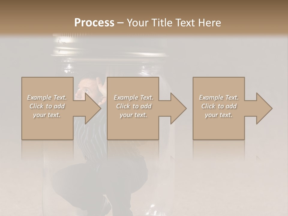 A Man In A Glass Jar With His Hand On His Head PowerPoint Template