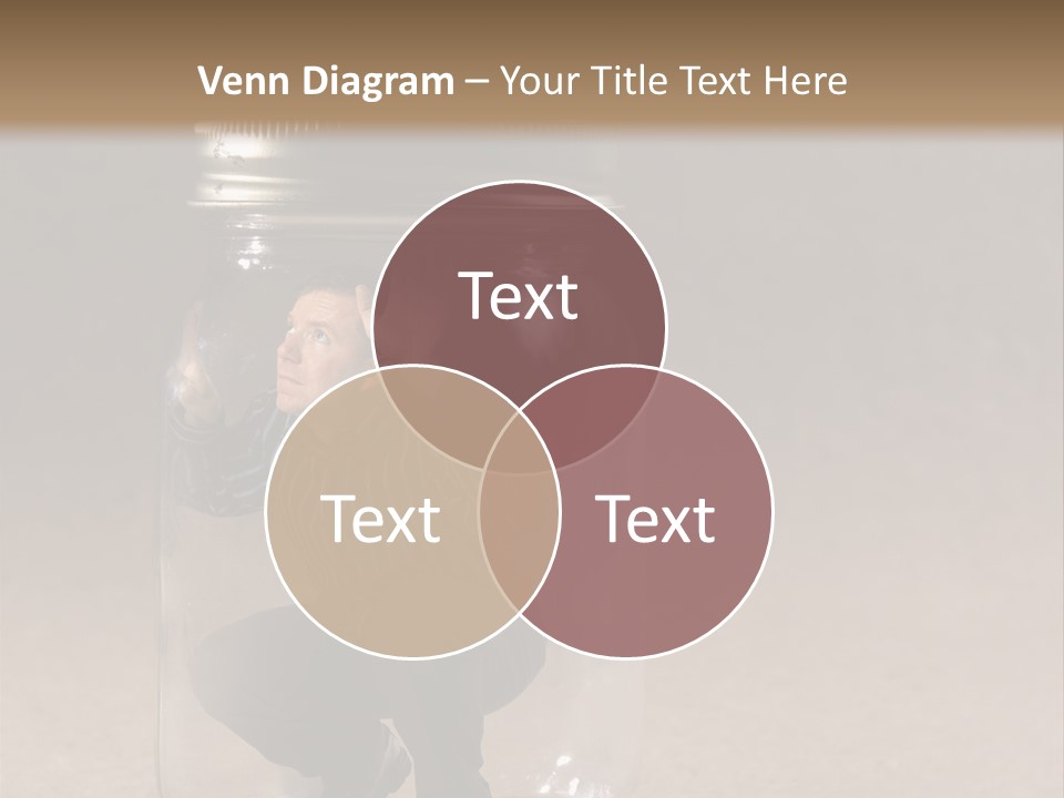 A Man In A Glass Jar With His Hand On His Head PowerPoint Template