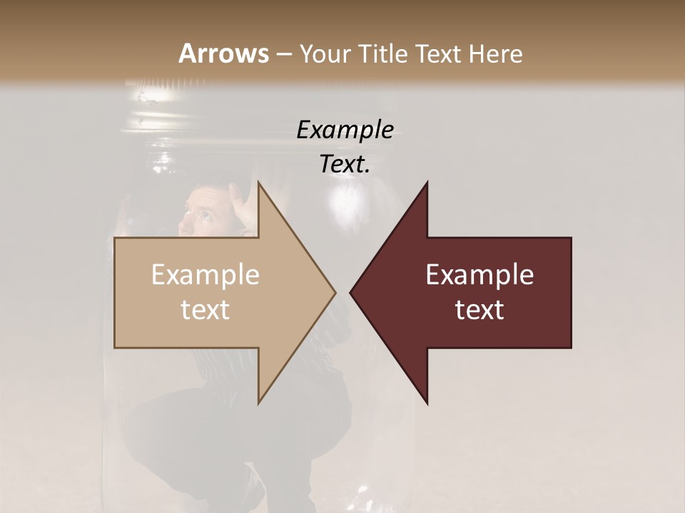 A Man In A Glass Jar With His Hand On His Head PowerPoint Template