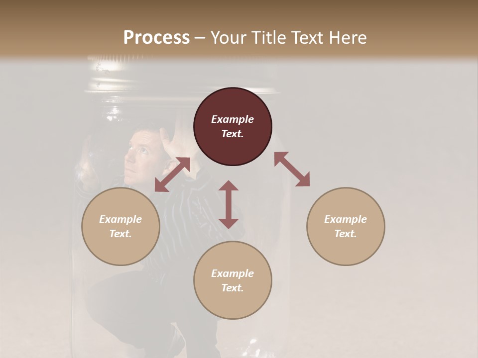 A Man In A Glass Jar With His Hand On His Head PowerPoint Template