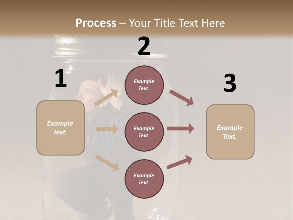 A Man In A Glass Jar With His Hand On His Head PowerPoint Template