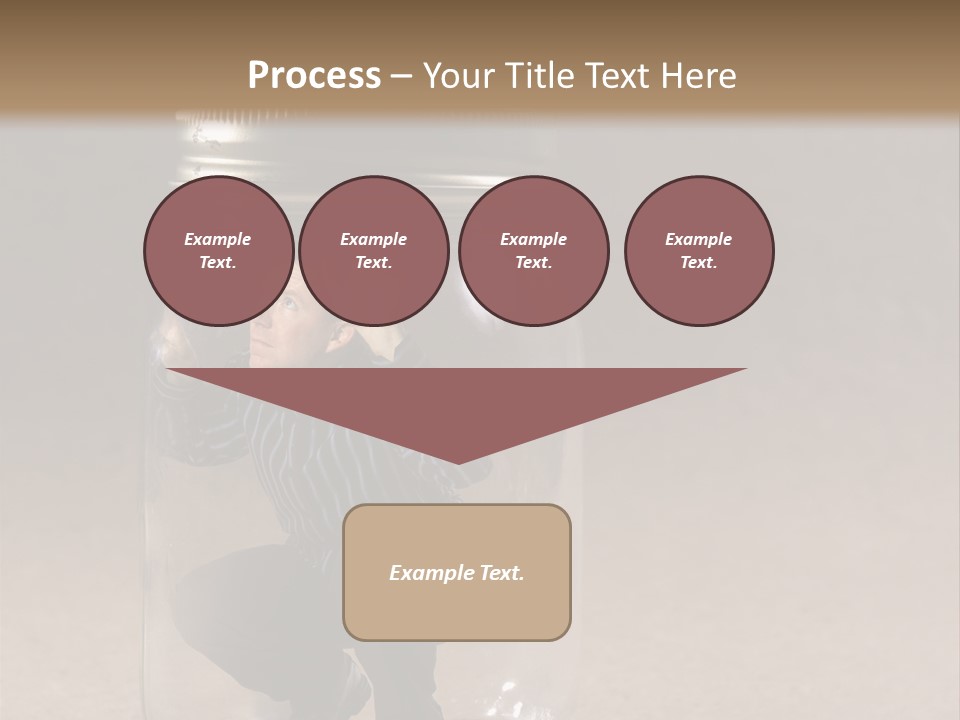 A Man In A Glass Jar With His Hand On His Head PowerPoint Template