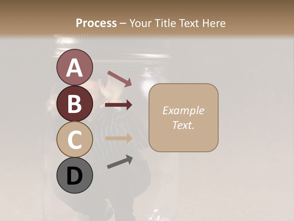 A Man In A Glass Jar With His Hand On His Head PowerPoint Template