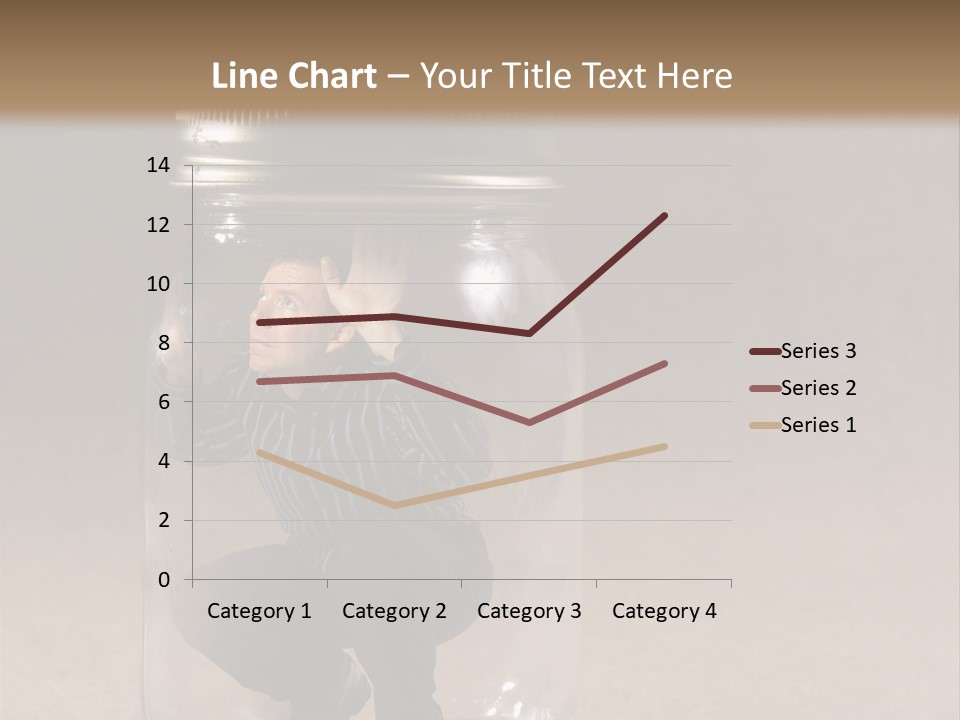 A Man In A Glass Jar With His Hand On His Head PowerPoint Template