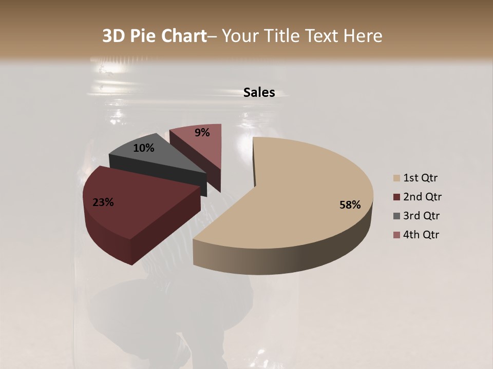 A Man In A Glass Jar With His Hand On His Head PowerPoint Template