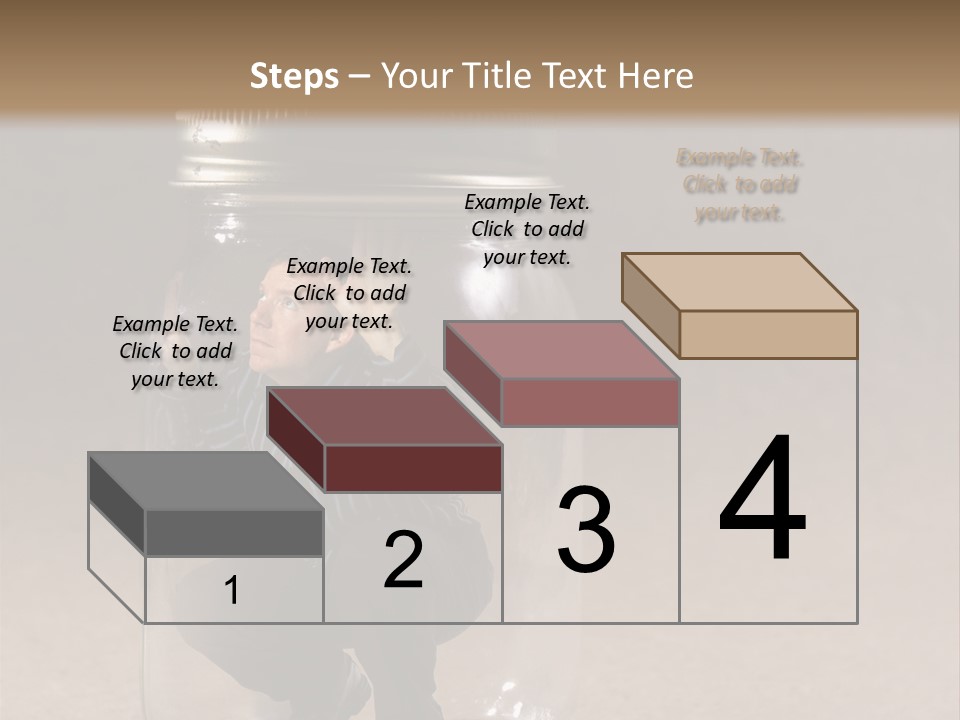 A Man In A Glass Jar With His Hand On His Head PowerPoint Template