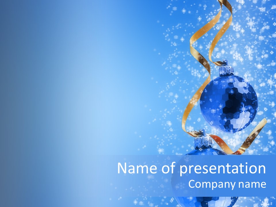 Ribbon Glassy Snow PowerPoint Template