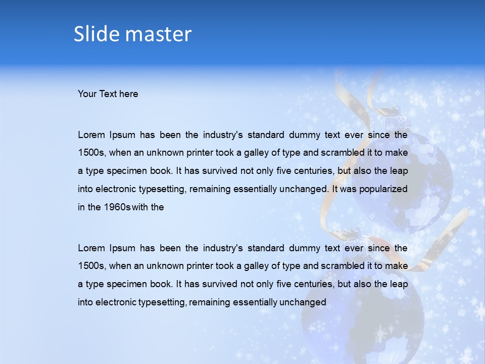 Ribbon Glassy Snow PowerPoint Template