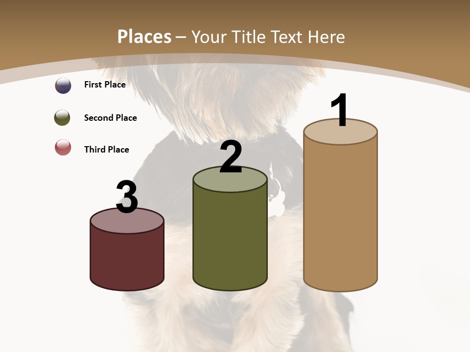 A Small Dog Sitting In Front Of A White Background PowerPoint Template