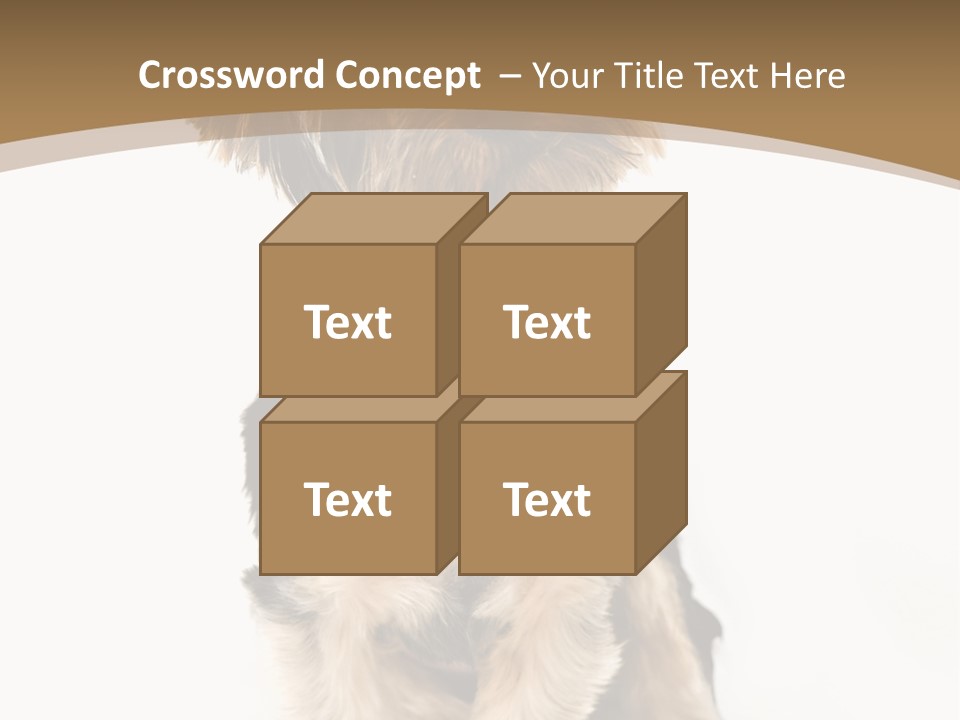 A Small Dog Sitting In Front Of A White Background PowerPoint Template