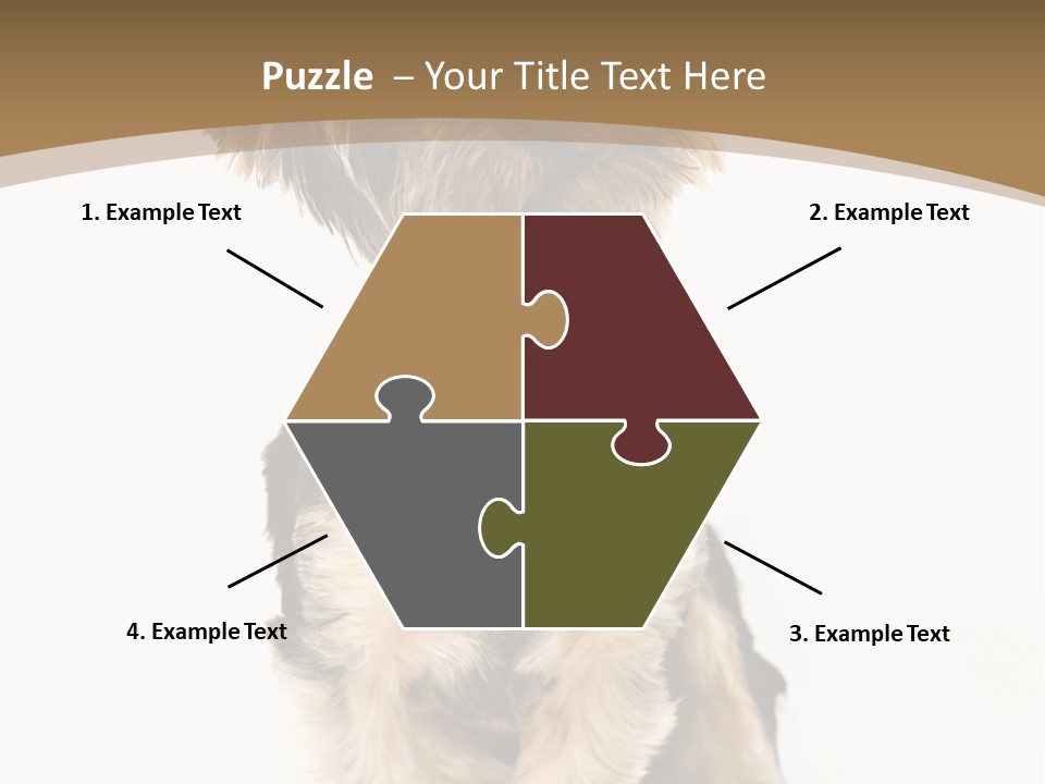 A Small Dog Sitting In Front Of A White Background PowerPoint Template