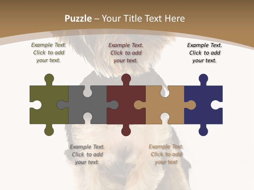 A Small Dog Sitting In Front Of A White Background PowerPoint Template