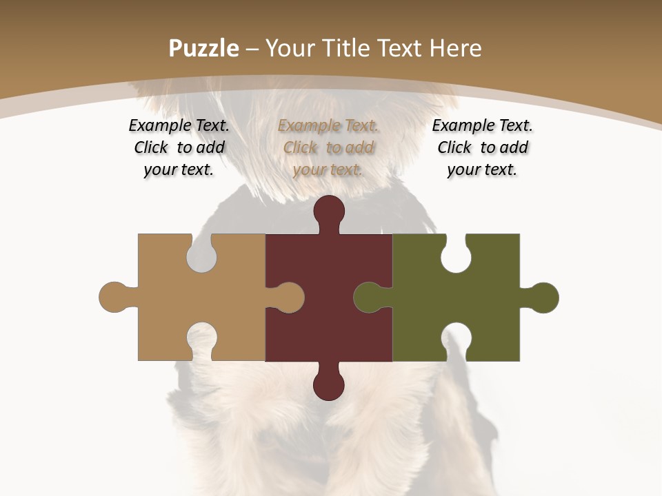 A Small Dog Sitting In Front Of A White Background PowerPoint Template