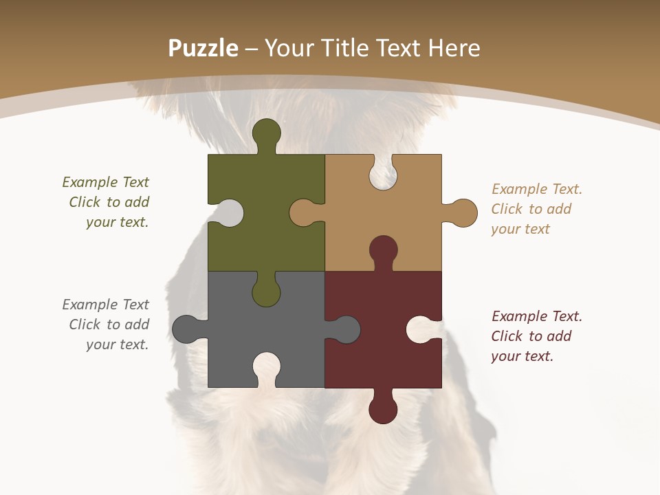 A Small Dog Sitting In Front Of A White Background PowerPoint Template