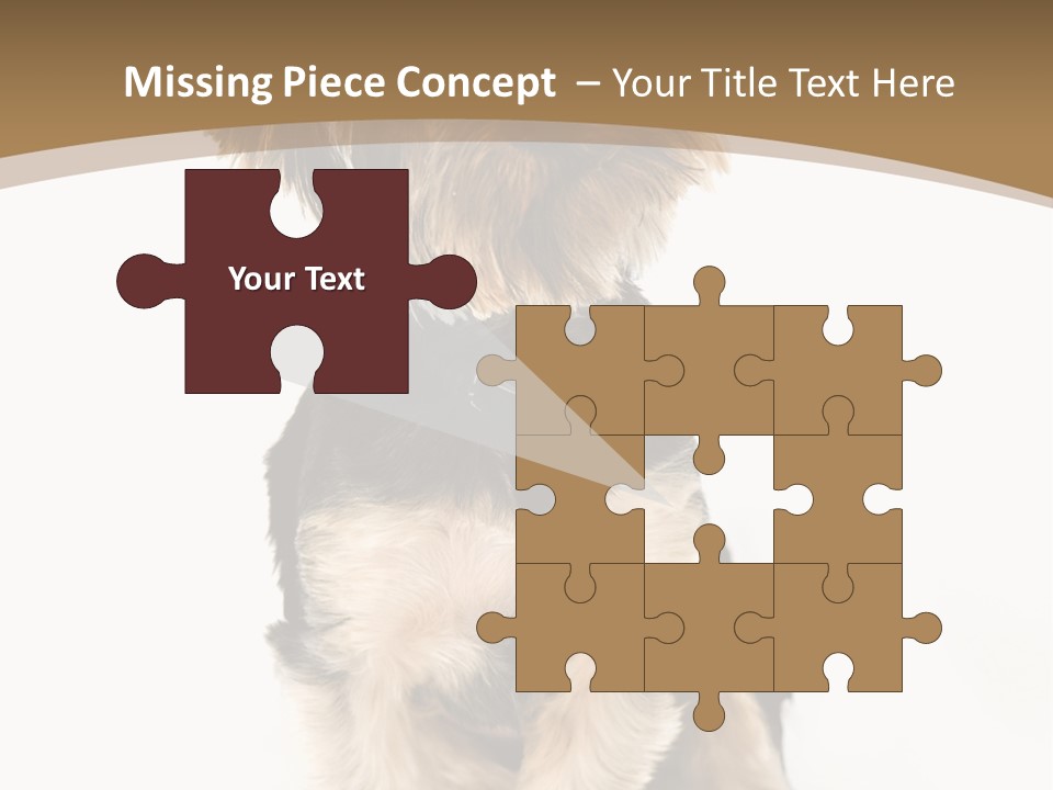 A Small Dog Sitting In Front Of A White Background PowerPoint Template