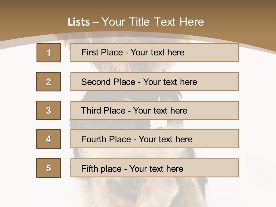 A Small Dog Sitting In Front Of A White Background PowerPoint Template