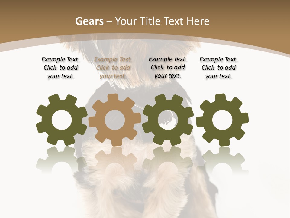 A Small Dog Sitting In Front Of A White Background PowerPoint Template