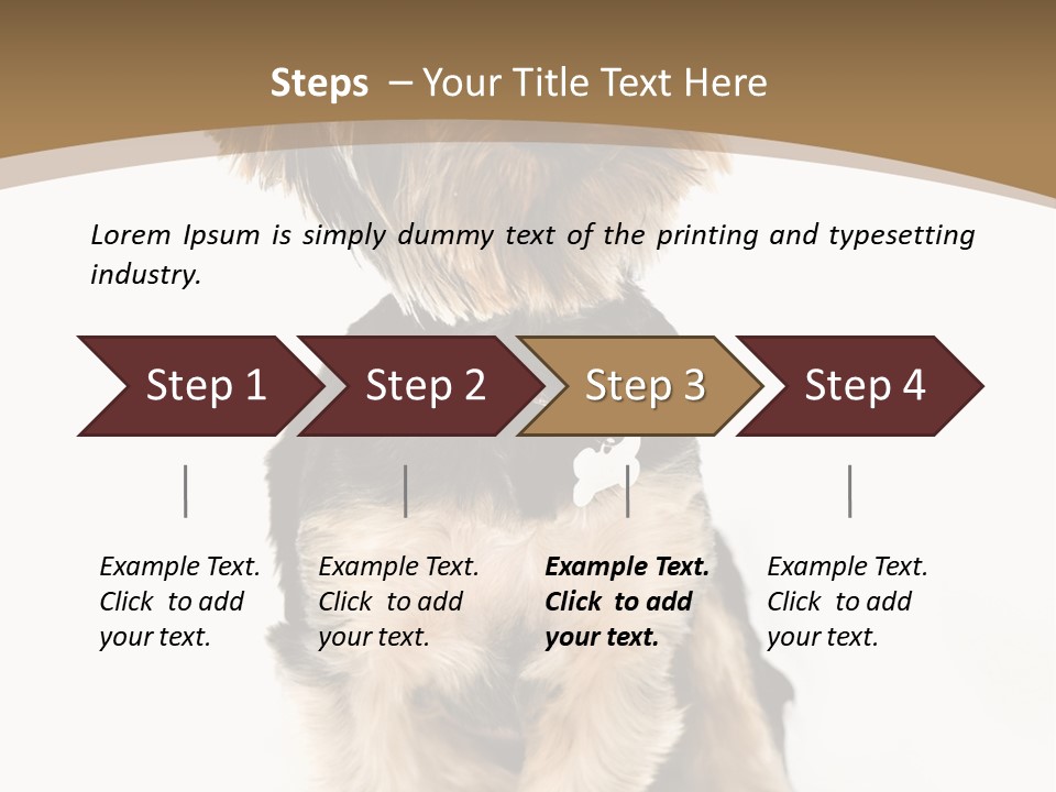 A Small Dog Sitting In Front Of A White Background PowerPoint Template