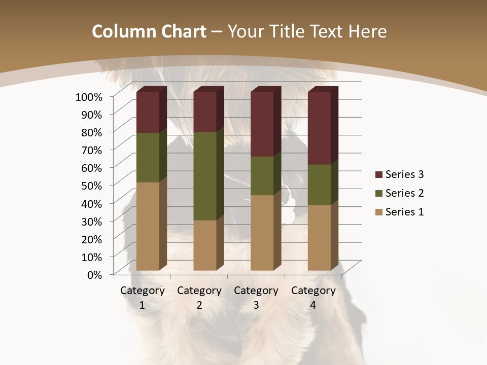 A Small Dog Sitting In Front Of A White Background PowerPoint Template