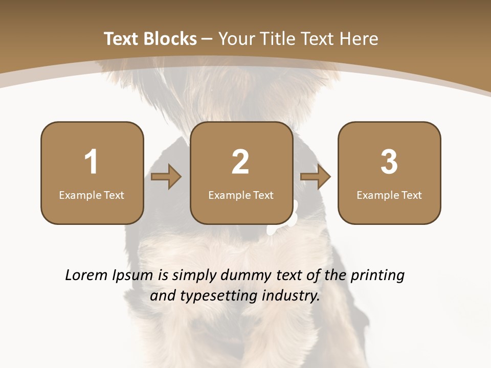 A Small Dog Sitting In Front Of A White Background PowerPoint Template