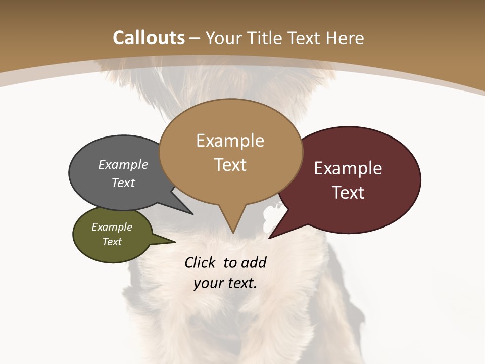 A Small Dog Sitting In Front Of A White Background PowerPoint Template