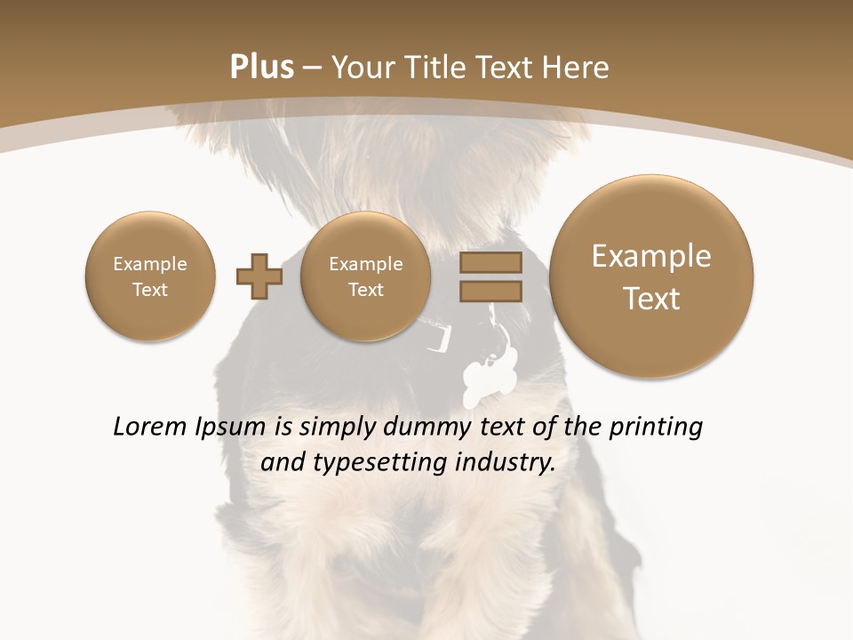 A Small Dog Sitting In Front Of A White Background PowerPoint Template